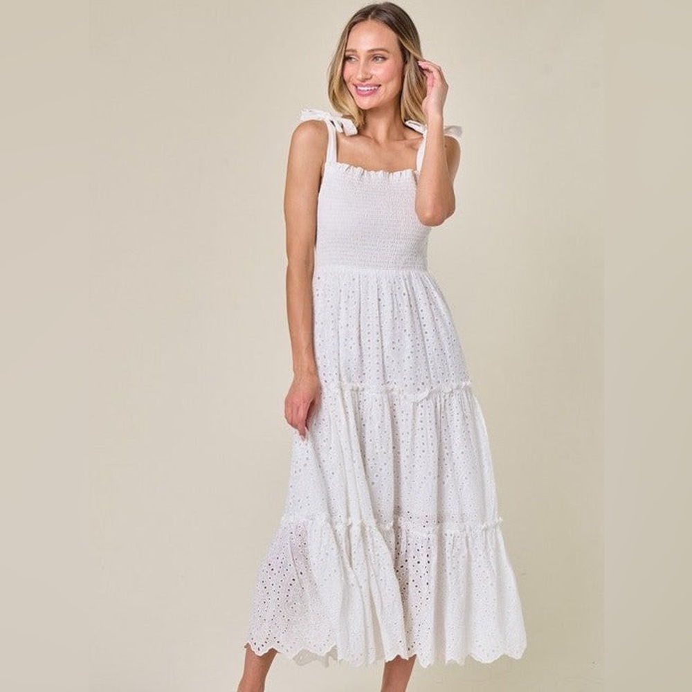 Smocked Eyelet Dress